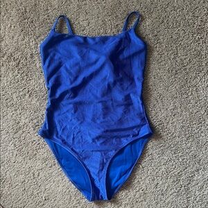 Aerie Ribbed One-Piece Swimsuit in Cobalt Blue
